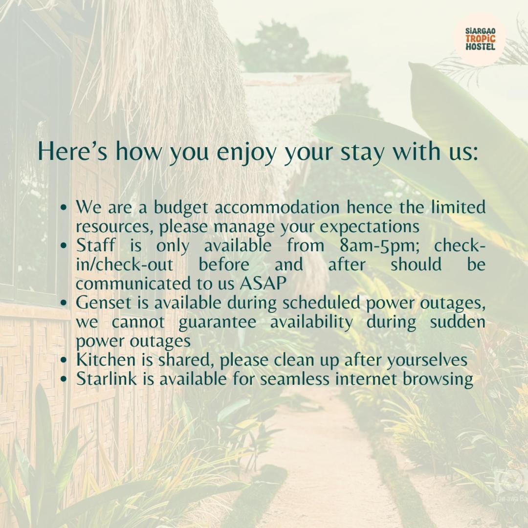 Siargao Tropic Hostel Генерал-Луна Экстерьер фото